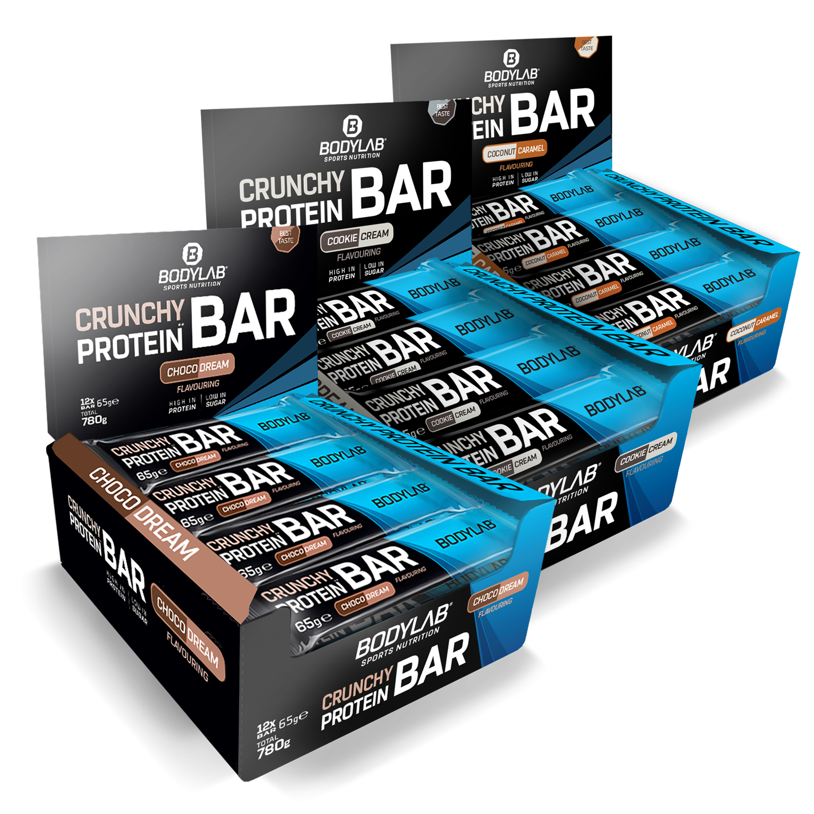 3 x Crunchy Protein Bar Deluxe (je 12x65g)